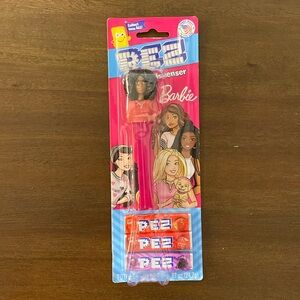 Black African American Curly Hair Barbie PEZ 3 packs of Candy & Dispenser